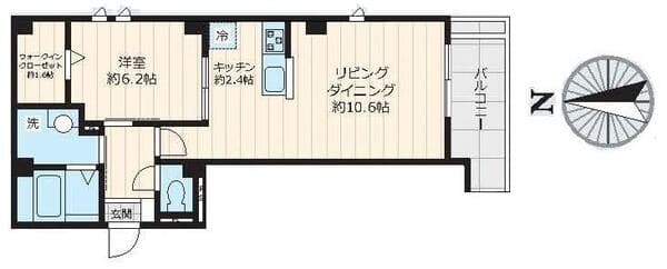 Araiz　APARTMENT 4階の間取り 1