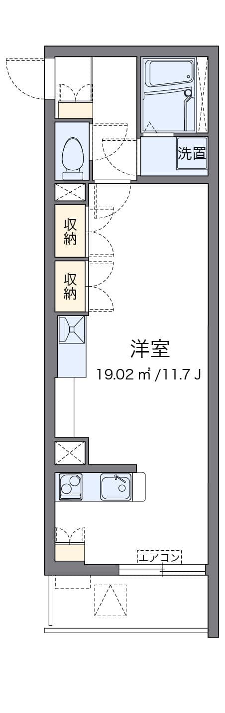 レオネクストエクセルアサヒⅥ 2階の間取り 1