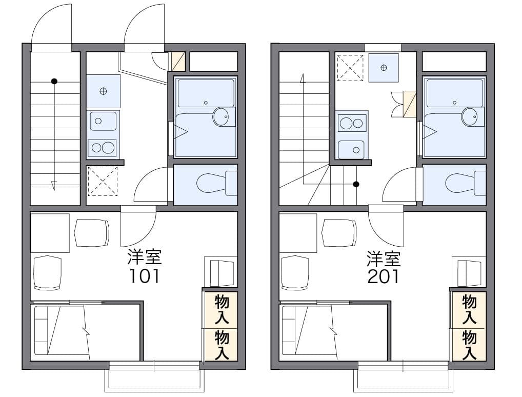 レオパレスサニーコート 1階の間取り 1