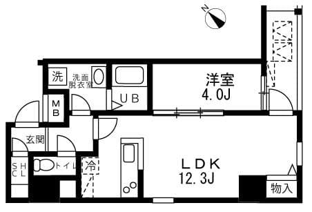 アリカ向島 9階の間取り 1