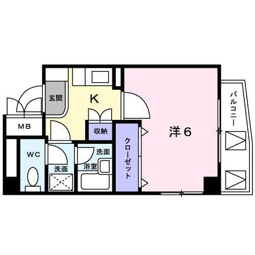 サンパレス稲荷町 2階の間取り 1