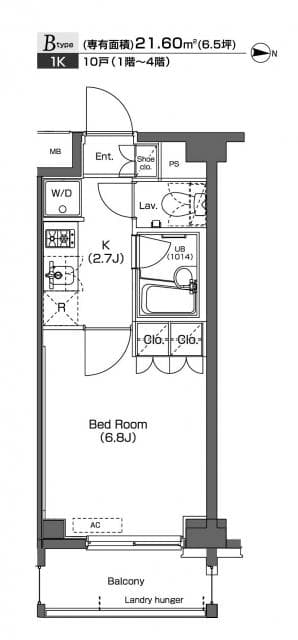 プラウドフラット学芸大学 4階の間取り 1