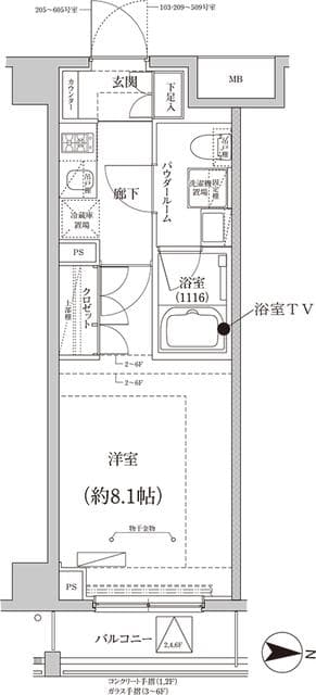 CREALpremier大島 2階の間取り 1