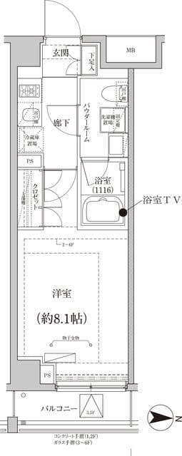 CREALpremier大島 2階の間取り 1