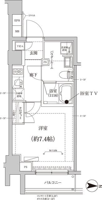 CREALpremier大島 2階の間取り 1