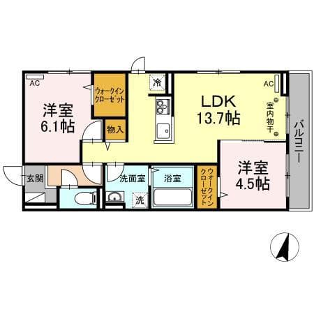 D-room堀之内Ⅱ 3階の間取り 1