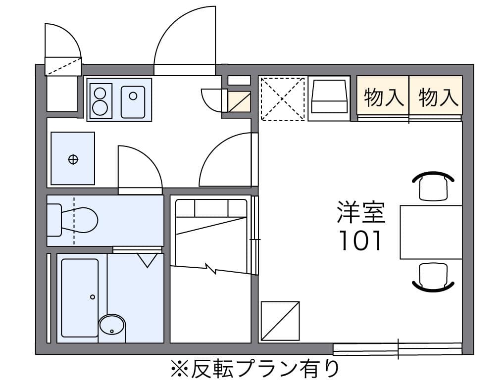 レオパレスサンモール 2階の間取り 1