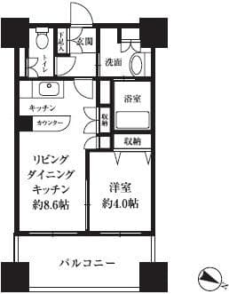 ＨＦ西新宿レジデンスＷＥＳＴ 6階の間取り 1