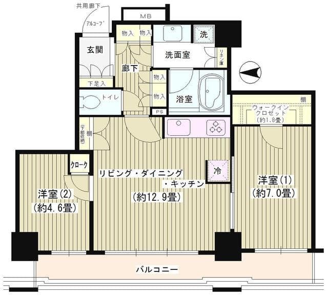 パークタワー秋葉原 16階の間取り 1