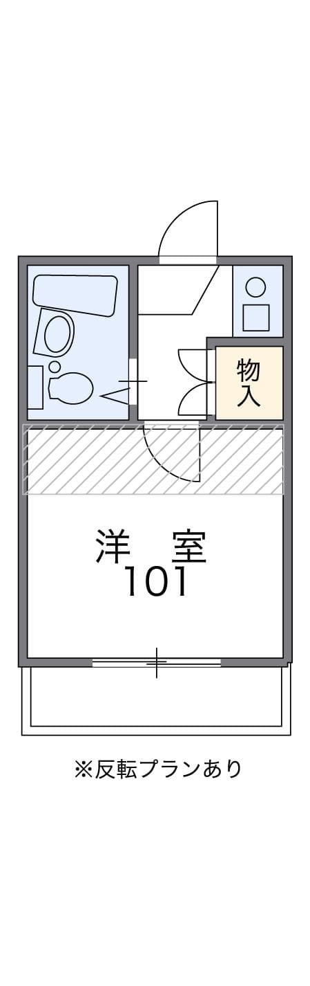 レオパレス都立大学第6 2階の間取り 1