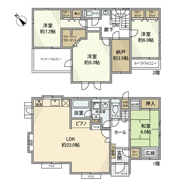 和名ケ谷戸建 1階の間取り 1