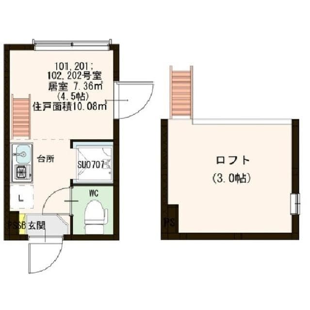 サニーソフィア西荻 2階の間取り 1