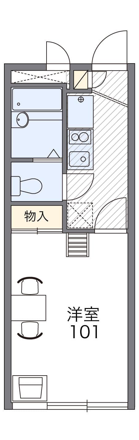 レオパレスコア 1階の間取り 1