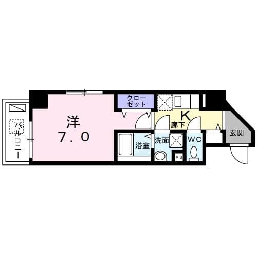 Ｌｅ　Ｇｒａｎｄｓａｗａ 4階の間取り 1