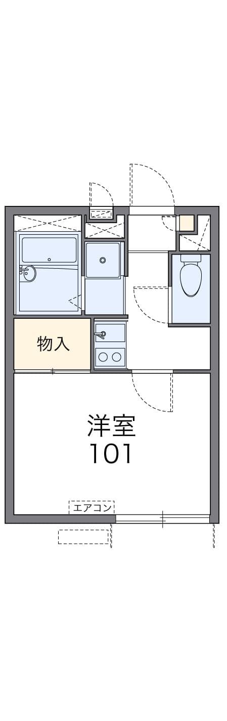 レオパレスケンティフォーリア 1階の間取り 1