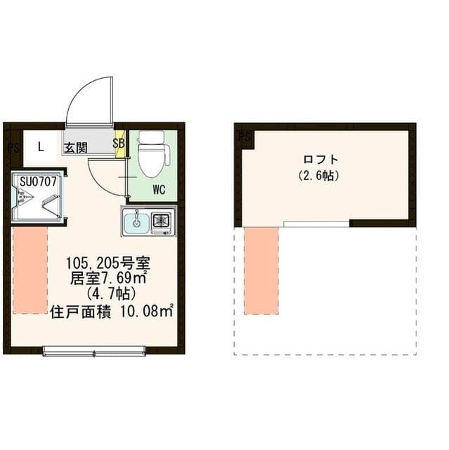 ハーモニーテラス本町 1階の間取り 1