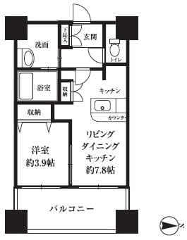 ＨＦ西新宿レジデンスＷＥＳＴ 3階の間取り 1