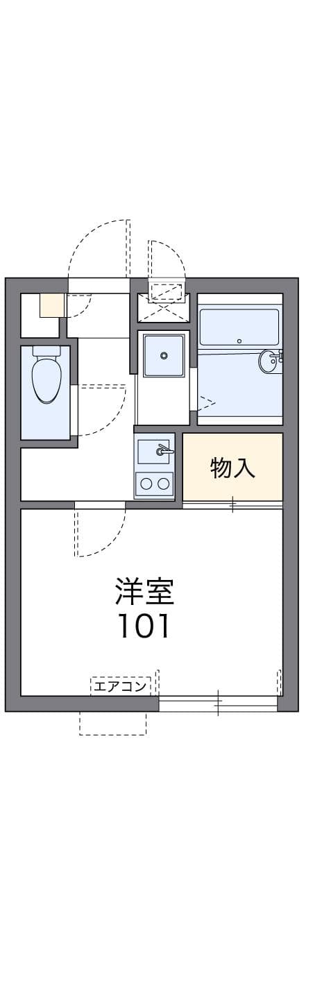 レオパレス小日向 1階の間取り 1