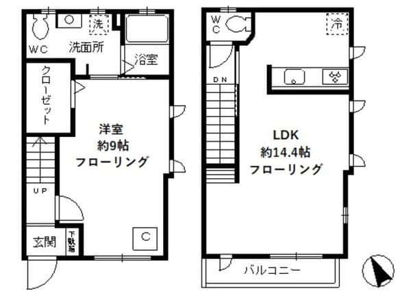 アイリス浜田山 2階の間取り 1