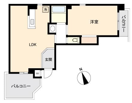 ウィルテラス南大塚 9階の間取り 1