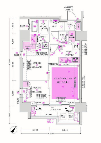 ディームス大井町 13階の間取り 1