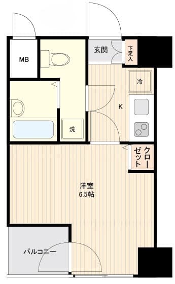 新富町駅3分マンション 12階の間取り 1