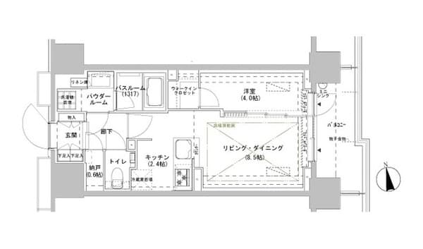 パークスフィア牛込神楽坂 9階の間取り 1