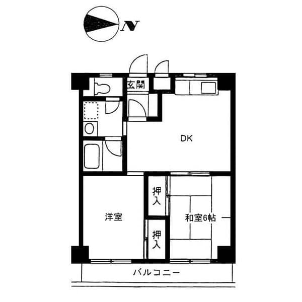 中島ＩＣハイツ 5階の間取り 1