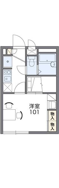 レオパレスリベール１ 1階の間取り 1