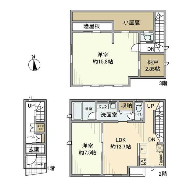 南小岩戸建 1階の間取り 1