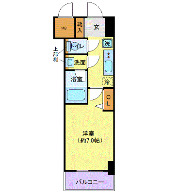 リーフコンフォート本厚木 8階の間取り 1