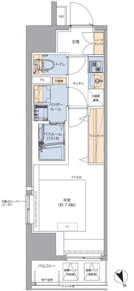 トラディティオ門前仲町 9階の間取り 1