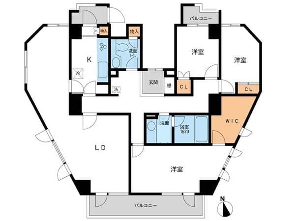 アーデンコート麻布 7階の間取り 1