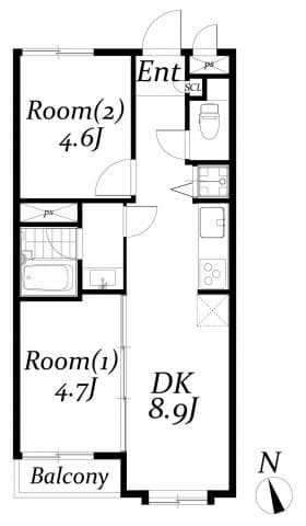 TRIBECA　HOUSE 2階の間取り 1