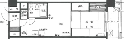 芝パークサイドハイツB棟 5階の間取り 1