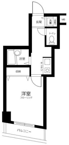 白金高輪駅 徒歩5分 マンション 3階の間取り 1