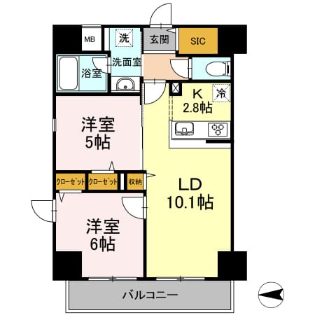 D-room早稲田 5階の間取り 1