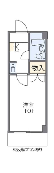 レオパレスＲＸコスモＭ 1階の間取り 1