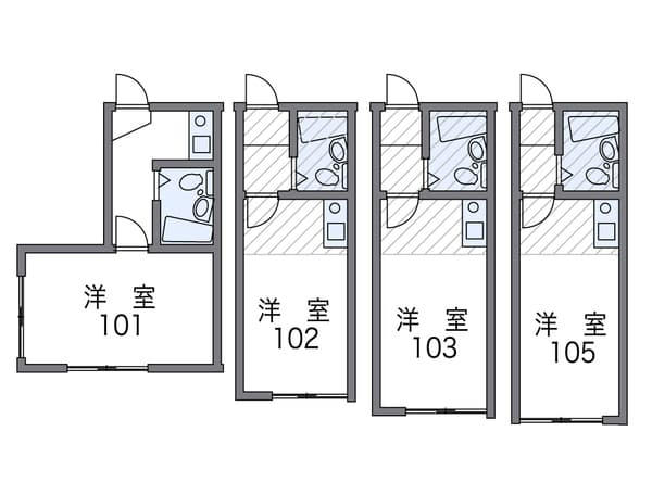 レオパレス祐天寺 1階の間取り 1