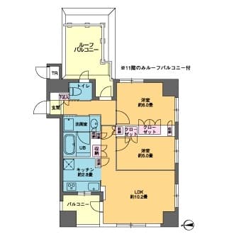 カスタリア東日本橋 11階の間取り 1