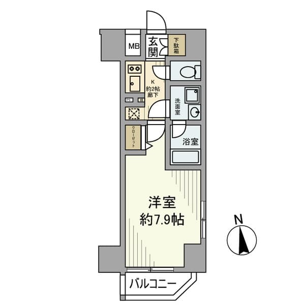 ＧＥＮＯＶＩＡ麻布十番ｇｒｅｅｎ　ｖｅｉｌ 7階の間取り 1