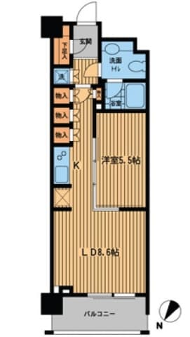 プライムアーバン日本橋横山町 9階の間取り 1