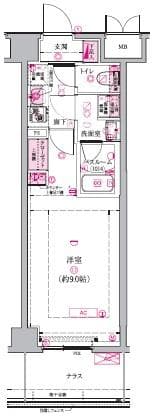 アルテカーサアリビエ東京イースト 1階の間取り 1