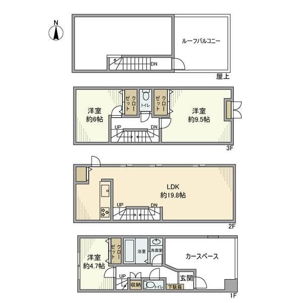 南雪谷戸建 1階の間取り 1