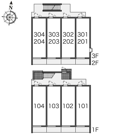 レオパレスエントピア 302の間取り 1