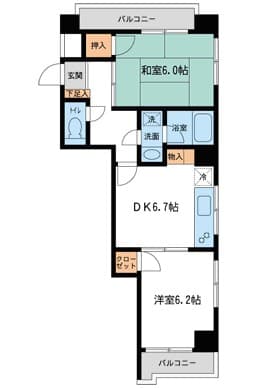 王子ハイツ 6階の間取り 1