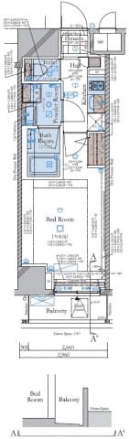 コンシェリア目白台 ＨＩＬＬＳＩＤＥ ＳＱＵＡＲＥ 1階の間取り 1