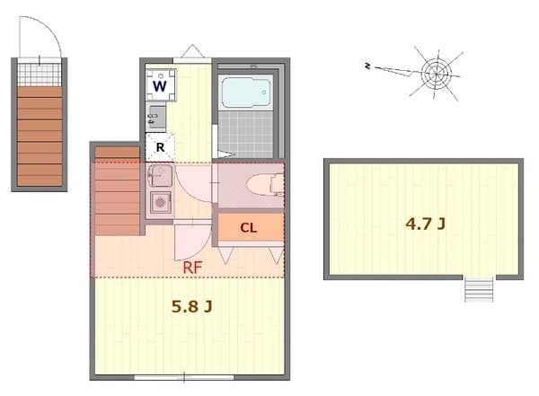 クラヴィエ上町 2階の間取り 1