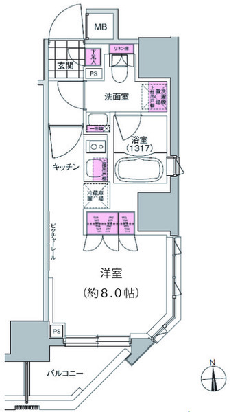 プレジリア東日本橋 7階の間取り 1