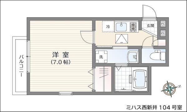 ミハス西新井 1階の間取り 1